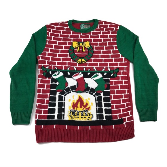 Ugly Christmas Sweater Other - Holiday Fireplace Graphic Ugly Christmas Sweater